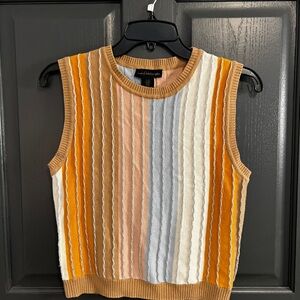 House of Harlow Multicolor Ribbed Knit Sleeveless Sweater Vest size Medium M